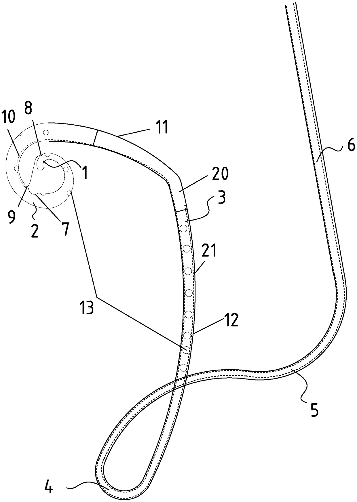 Nasal gallbladder bile drainage catheter with expansile saccule