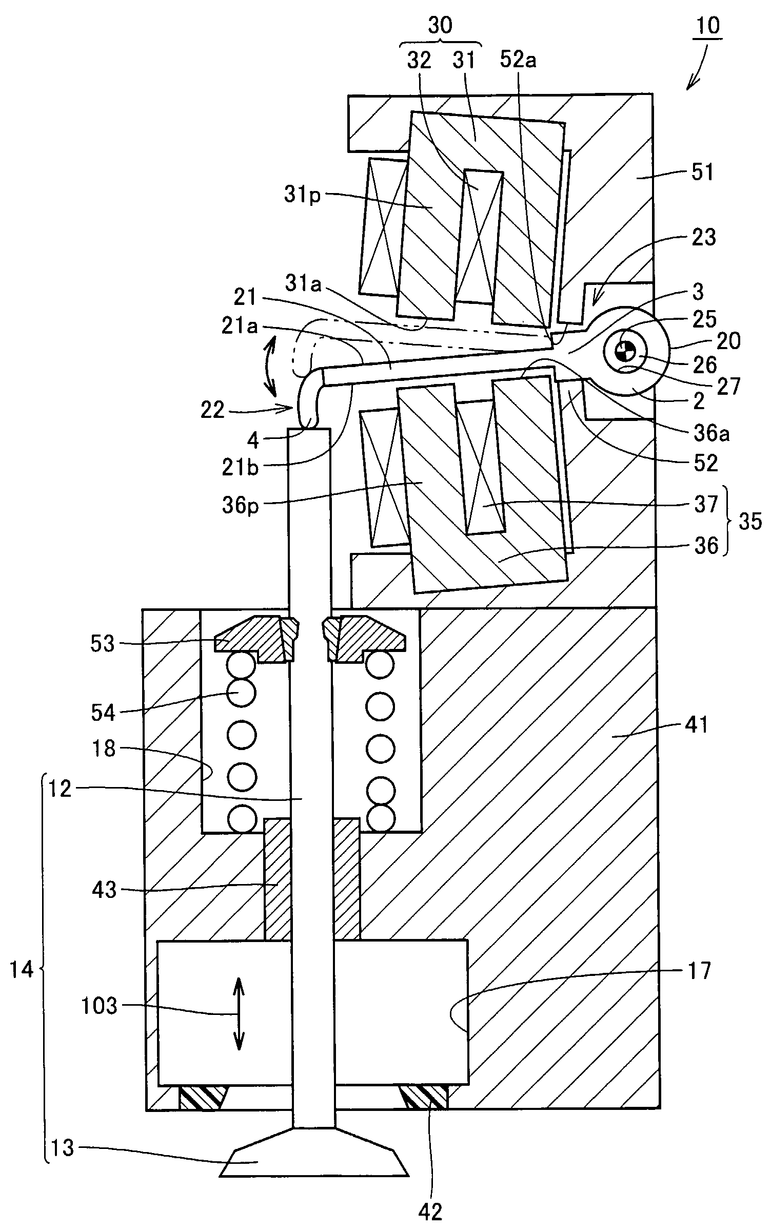 Electromagnetically driven valve