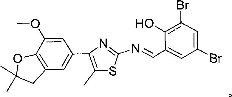 5-[2-(Benzylimino)thiazole-4-yl]benzofuranol ether and its application in preparation of pesticide