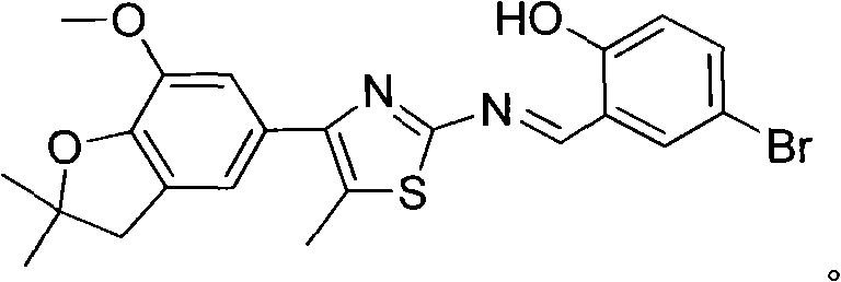 5-[2-(Benzylimino)thiazole-4-yl]benzofuranol ether and its application in preparation of pesticide