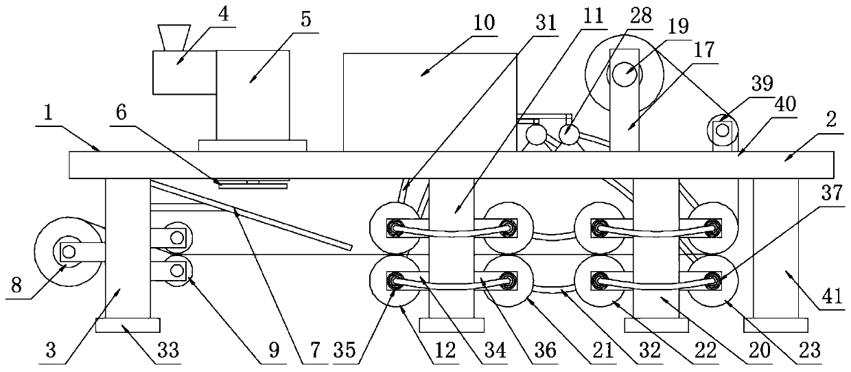 Equipment used for reinforcing composite knitted non-woven fabric