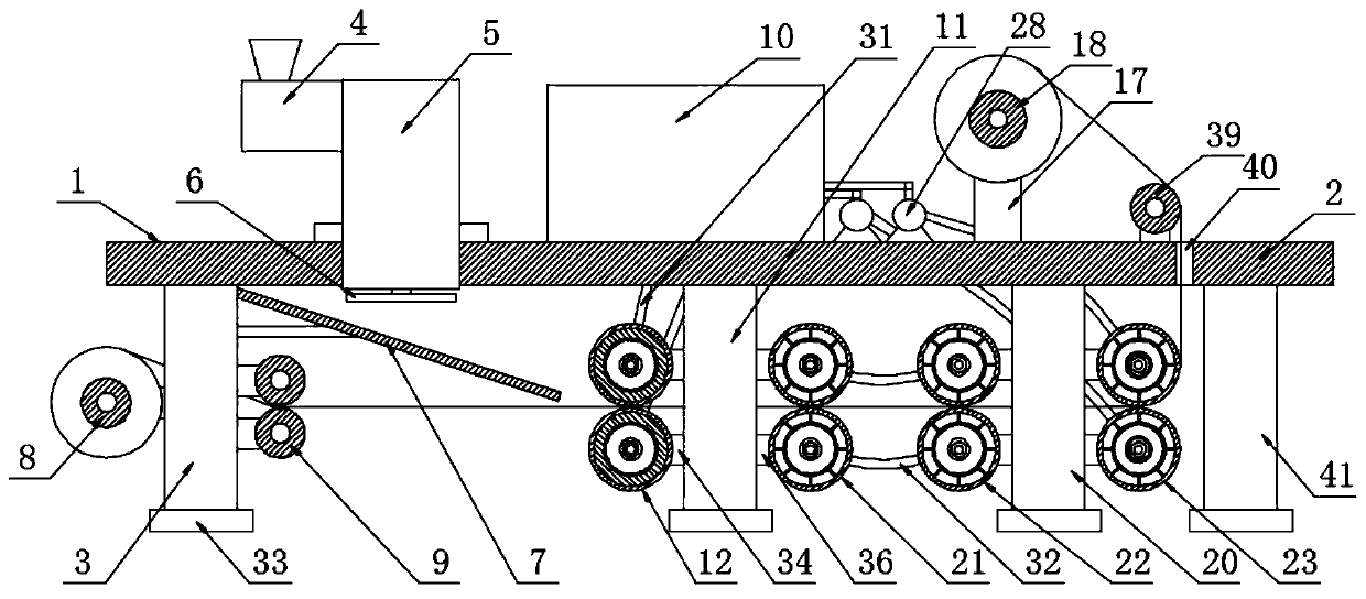 Equipment used for reinforcing composite knitted non-woven fabric