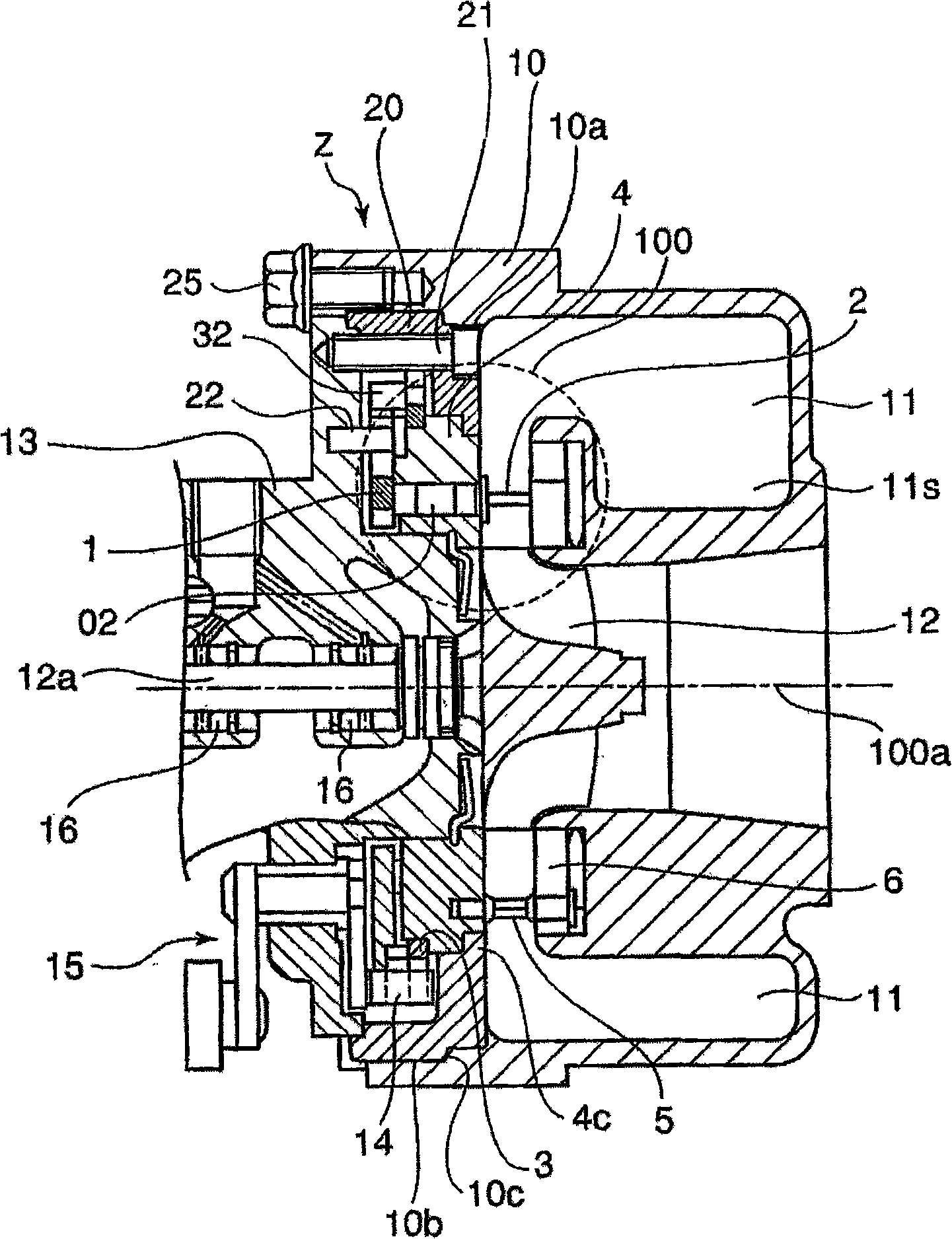 Mounting structure for variable nozzle mechanism