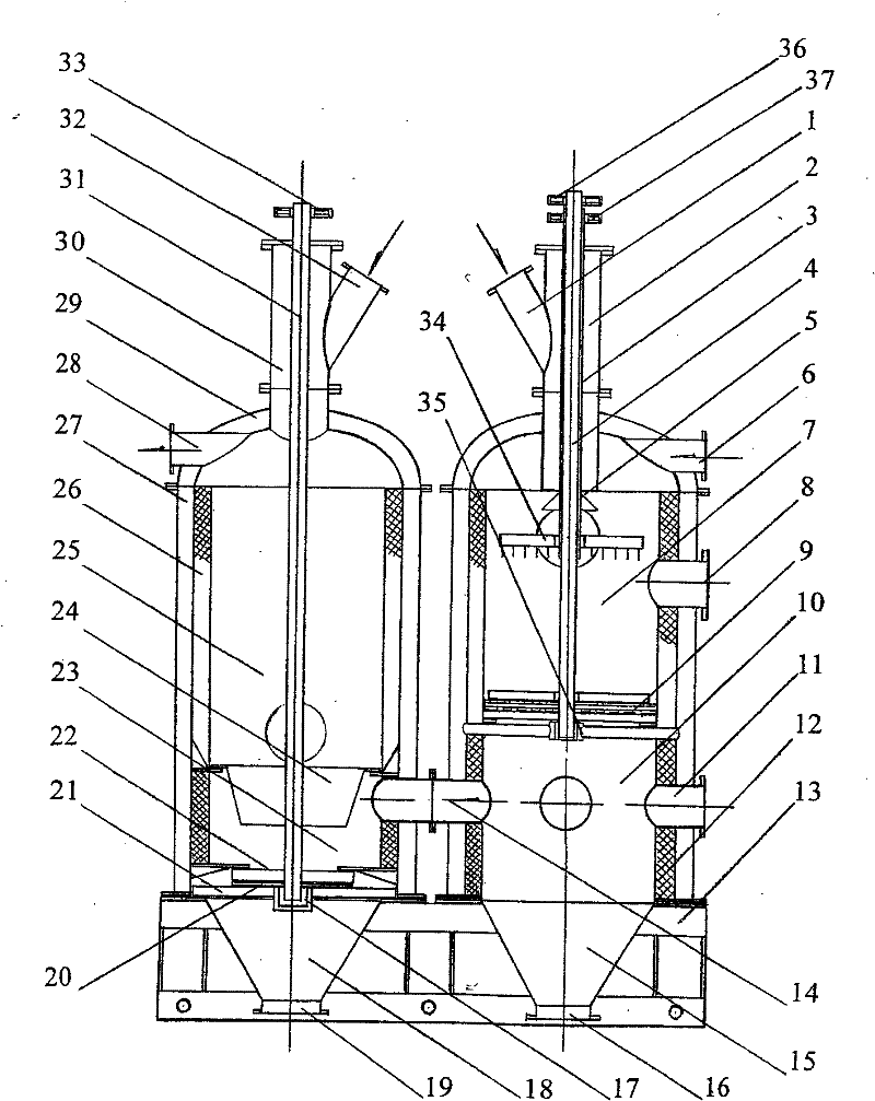 H-shaped carbonization furnace and method for producing biomass activated carbon and carbonized combustion gas by using same