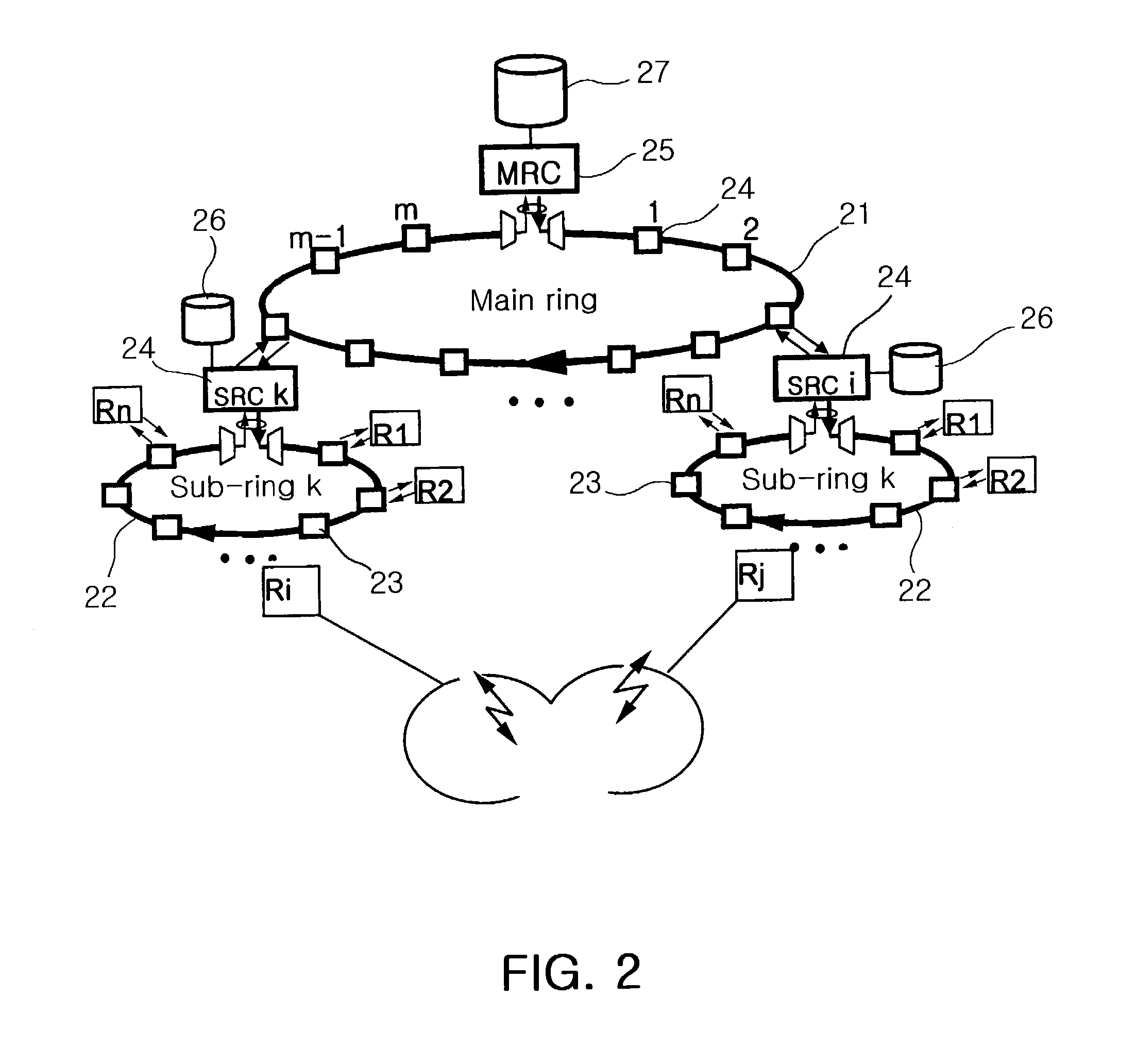 Method for transmitting packet in wireless access network based on wavelength identification code scheme