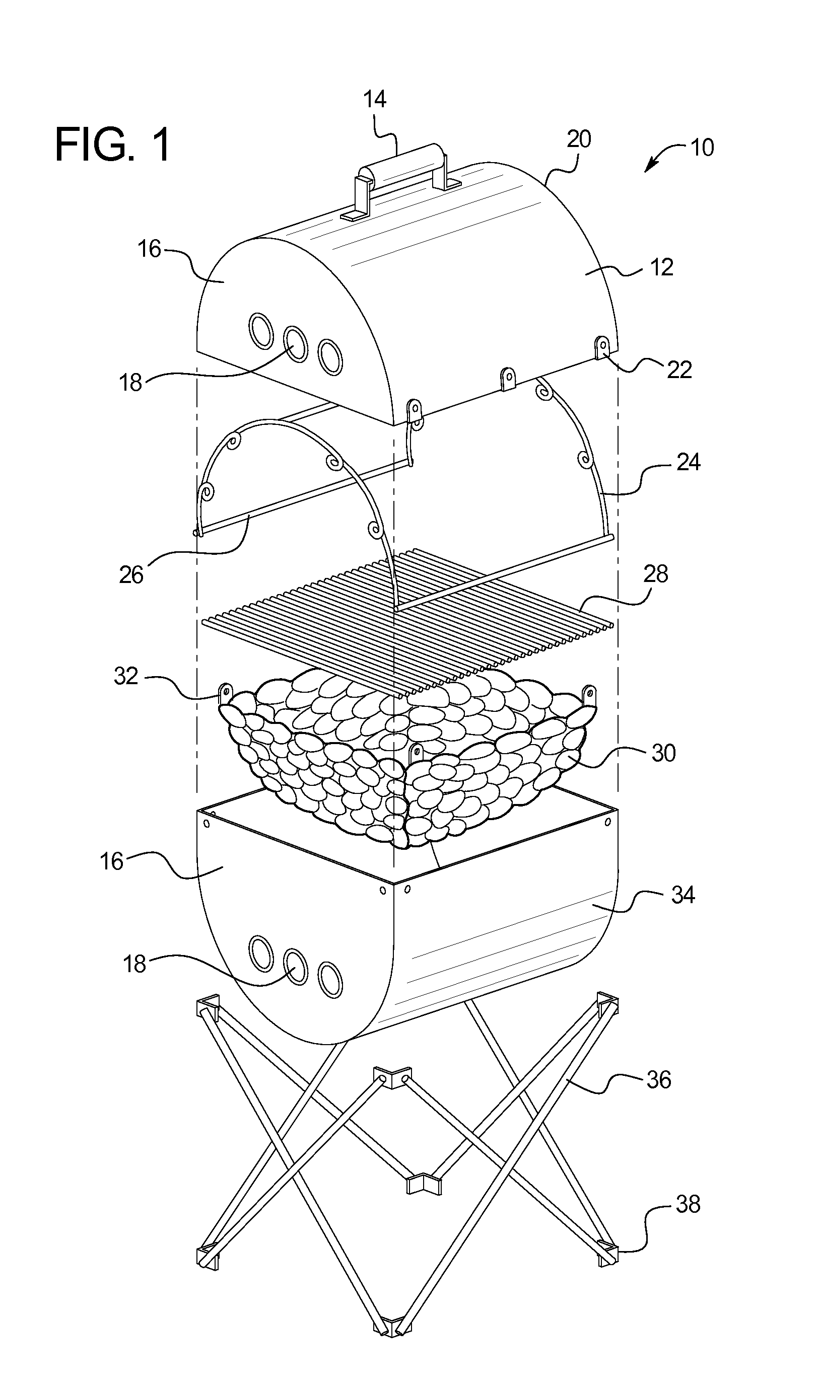 Portable collapsible cooking grill