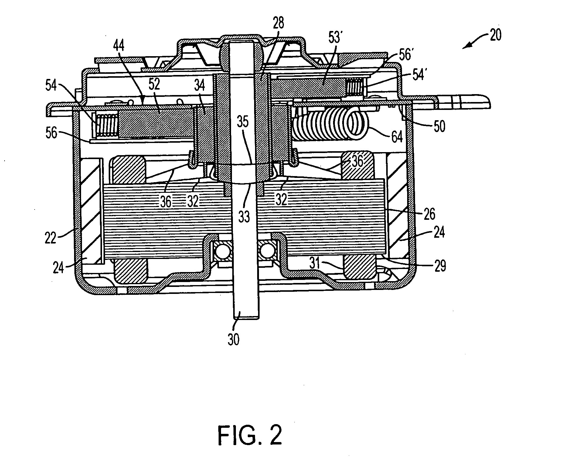 Two speed electric motor with link wound dual-commutator and dual-armature winding