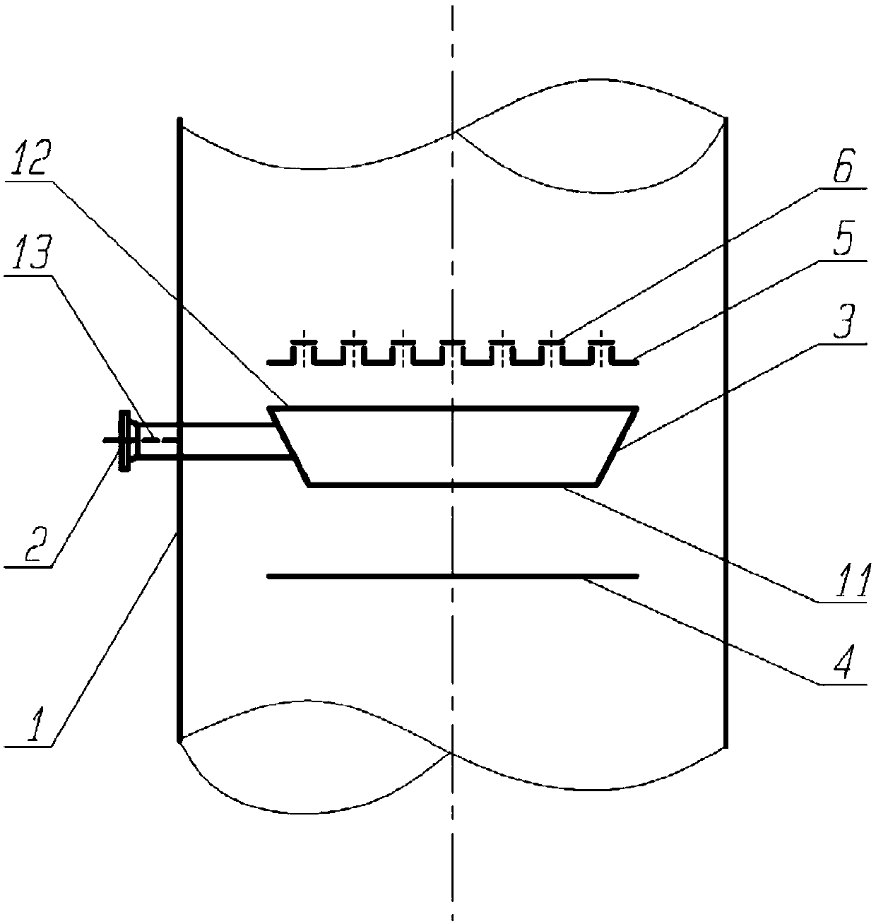 Fractionating tower feed distributing structure and fractionating tower