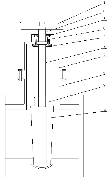 Quick-mounting gate valve of enamel sealing and with high performance