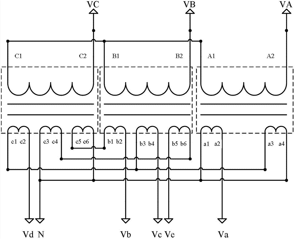 Active power filter based on multiphase converter structure