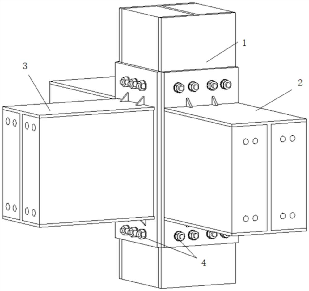 Beam-column joint for prefabricated PEC structure system and preparation method