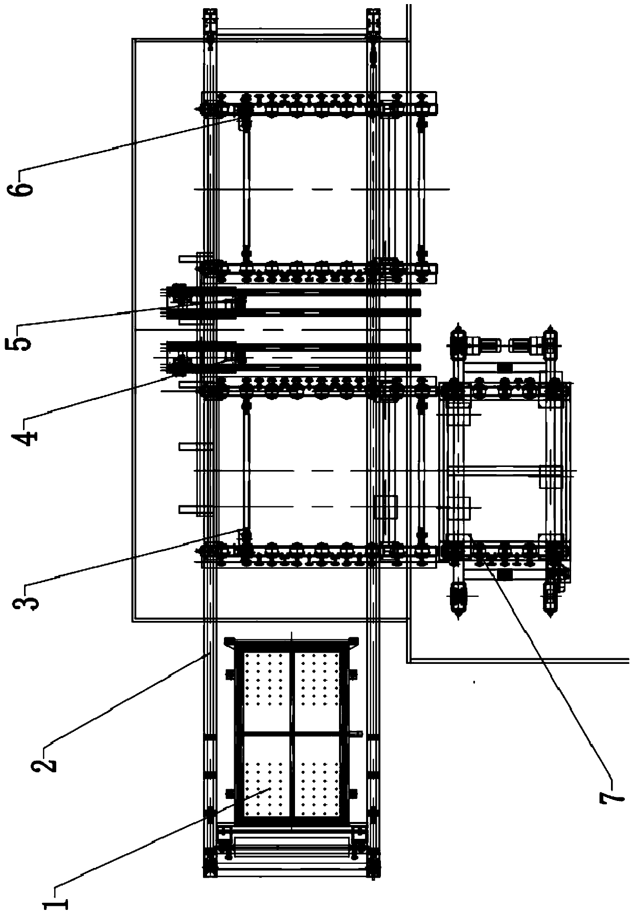 F-shaped molding production line, F-shaped molding production method and V technique casting method