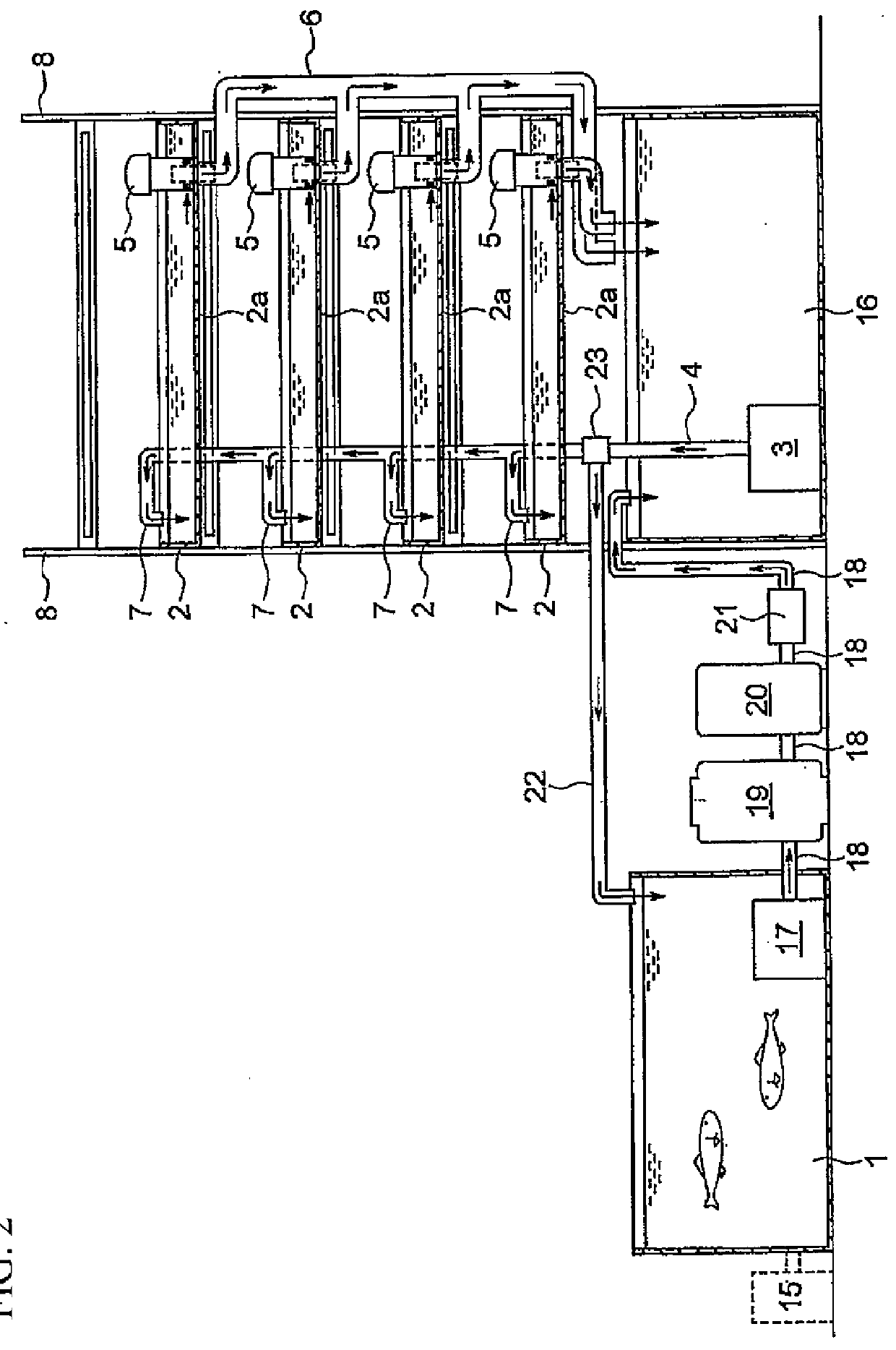 Aquaponics system, and fish and shellfish rearing and plant cultivation method using the aquaponics system