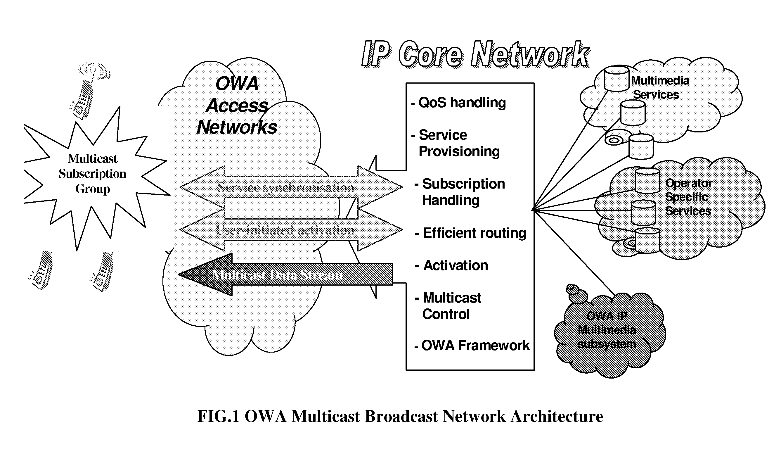 OWA converged network access architecture and method