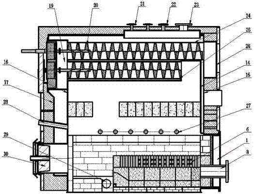 Spiral blade type smoke pipe boiler