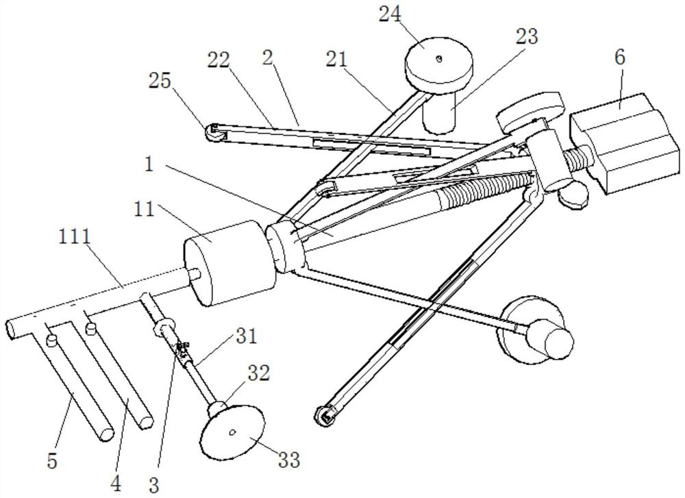 A pipe inner wall coating brushing and soot blowing and vacuuming device