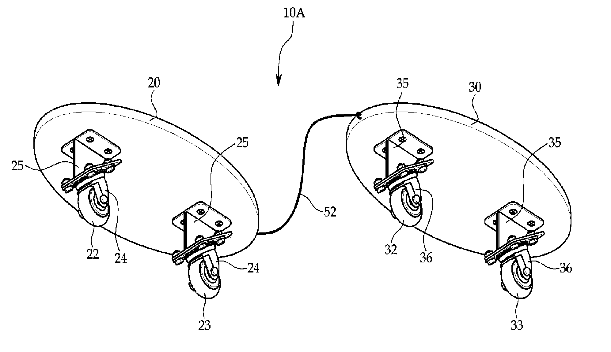 Caster skate apparatus