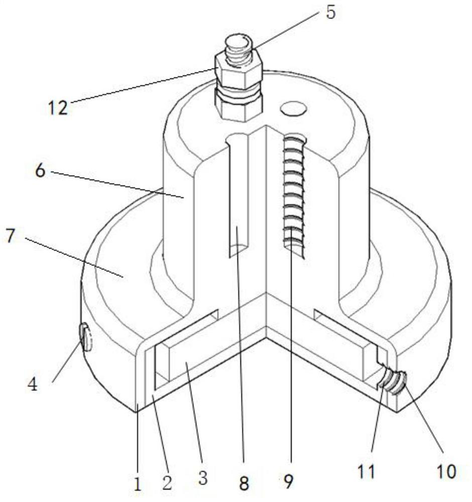 Fixing device for grounding of test instrument