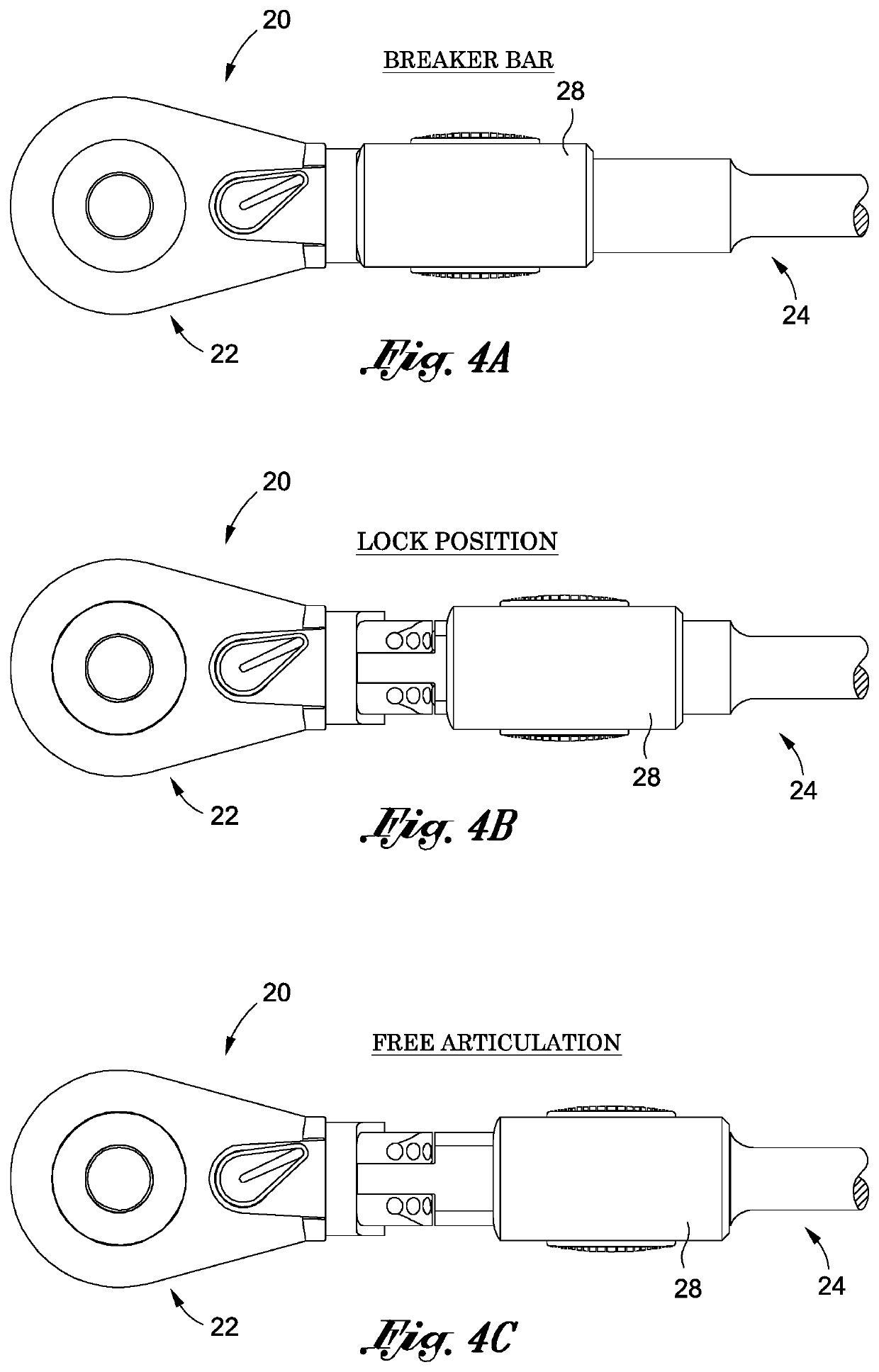 Hand tool having a head which is position-adjustable and lockable relative to a handle