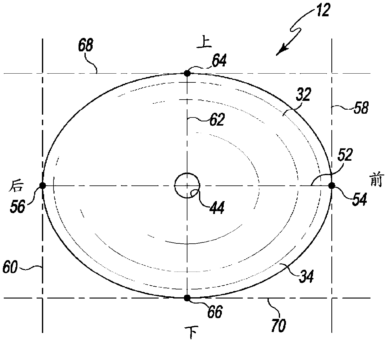 Reverse shoulder orthopaedic implant having elliptical glenosphere component