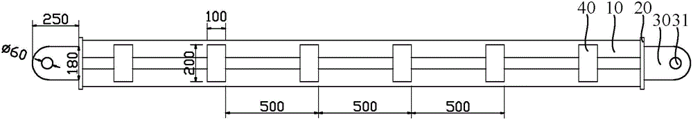 Tower crane wall attached member bar device