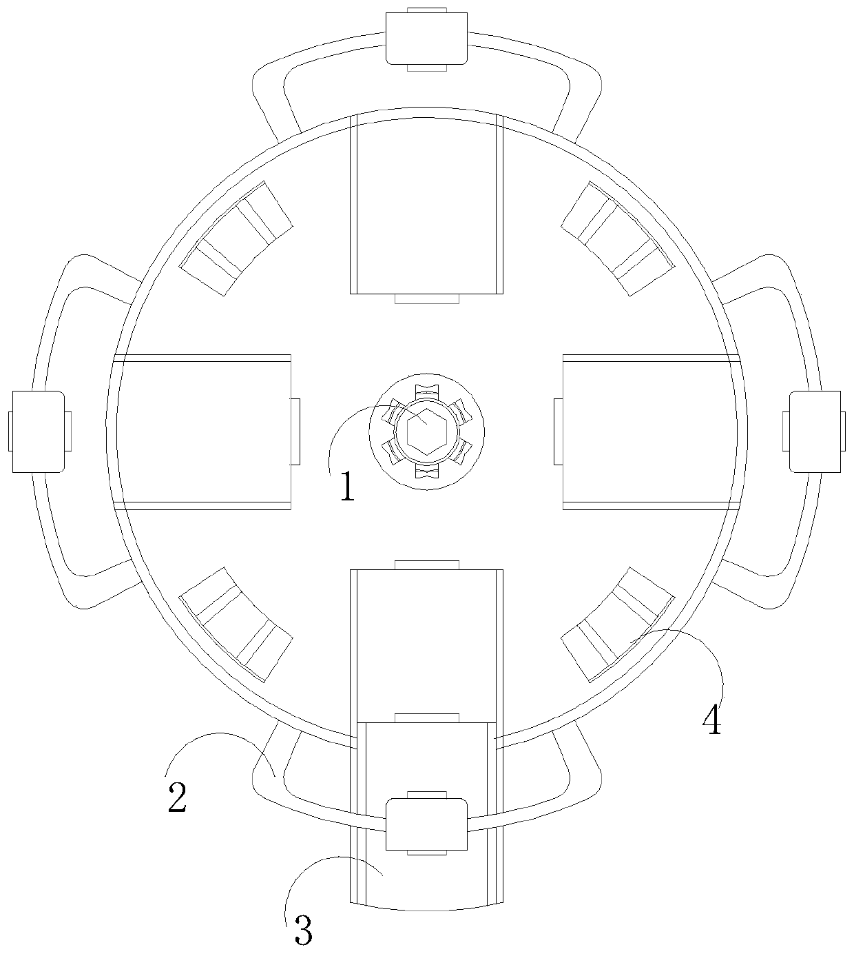 A separate and connected stamping die turntable for auto parts