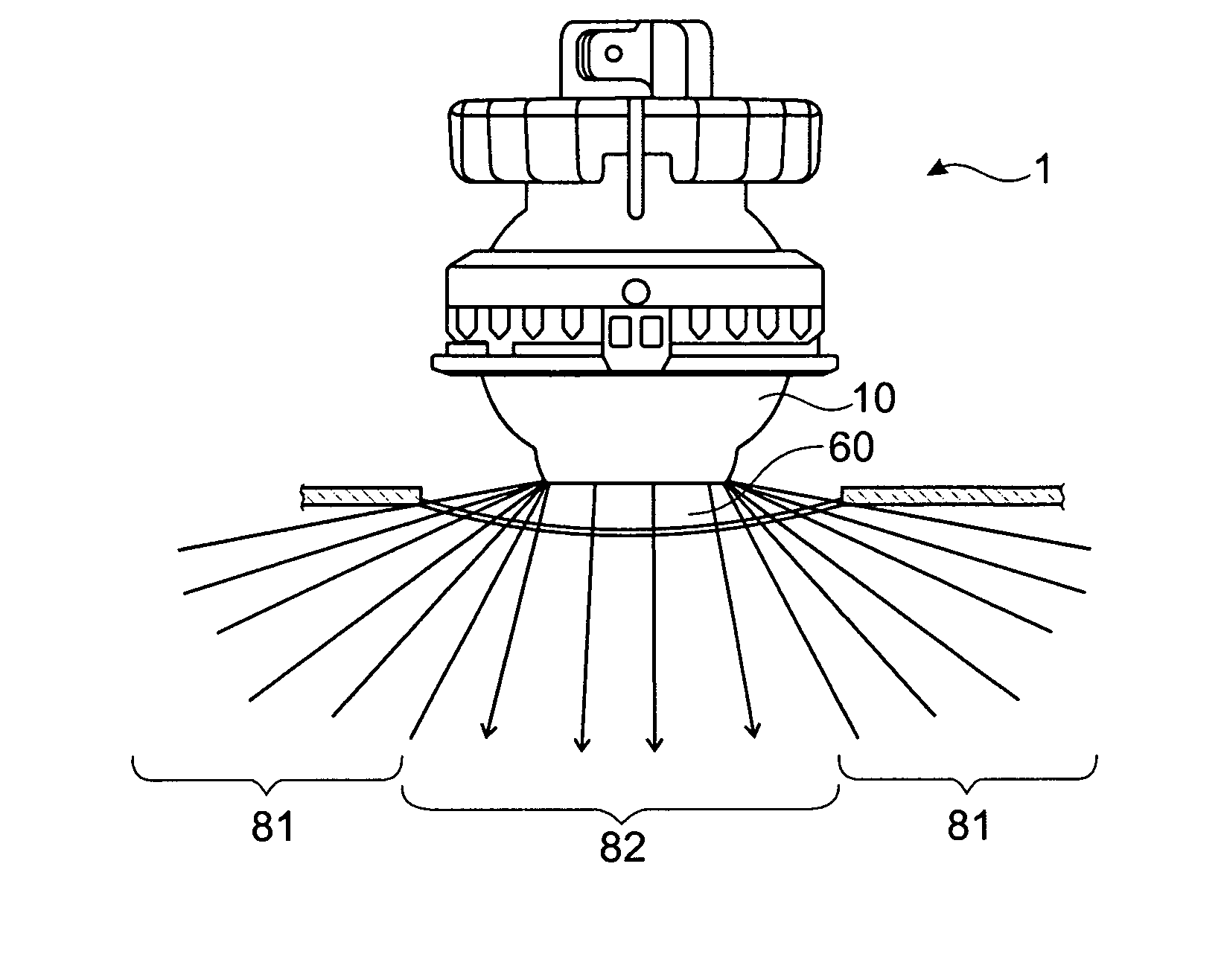 Reading light having diffused light suppression