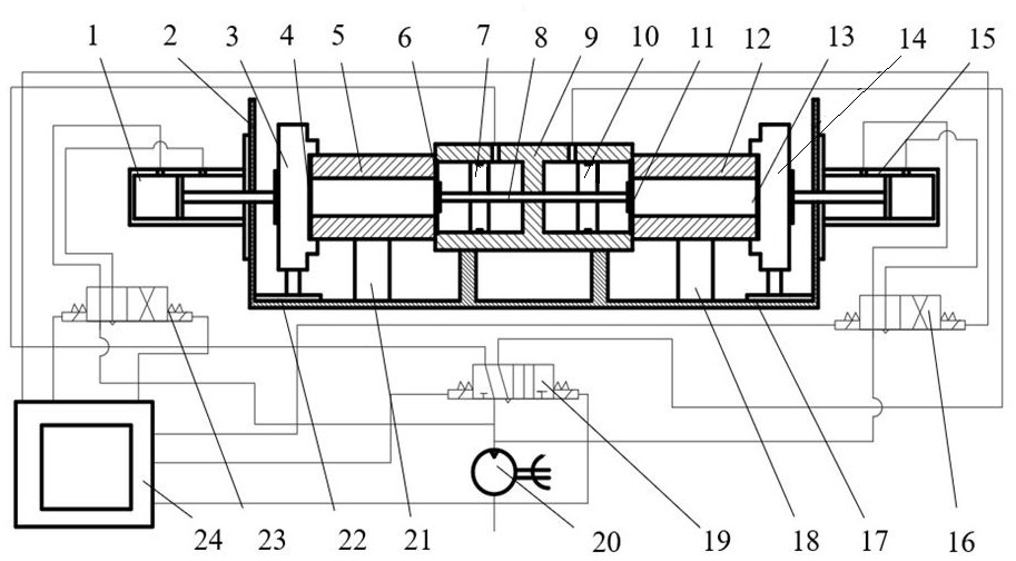 A pneumatic double-station inner hole cavitation system and method