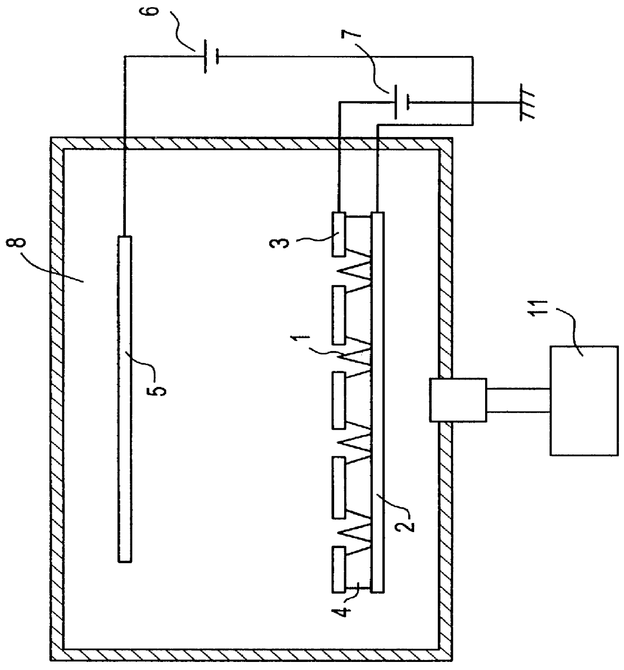 Device having field emission type cold cathode and vacuum tank exhausting method and system in the same