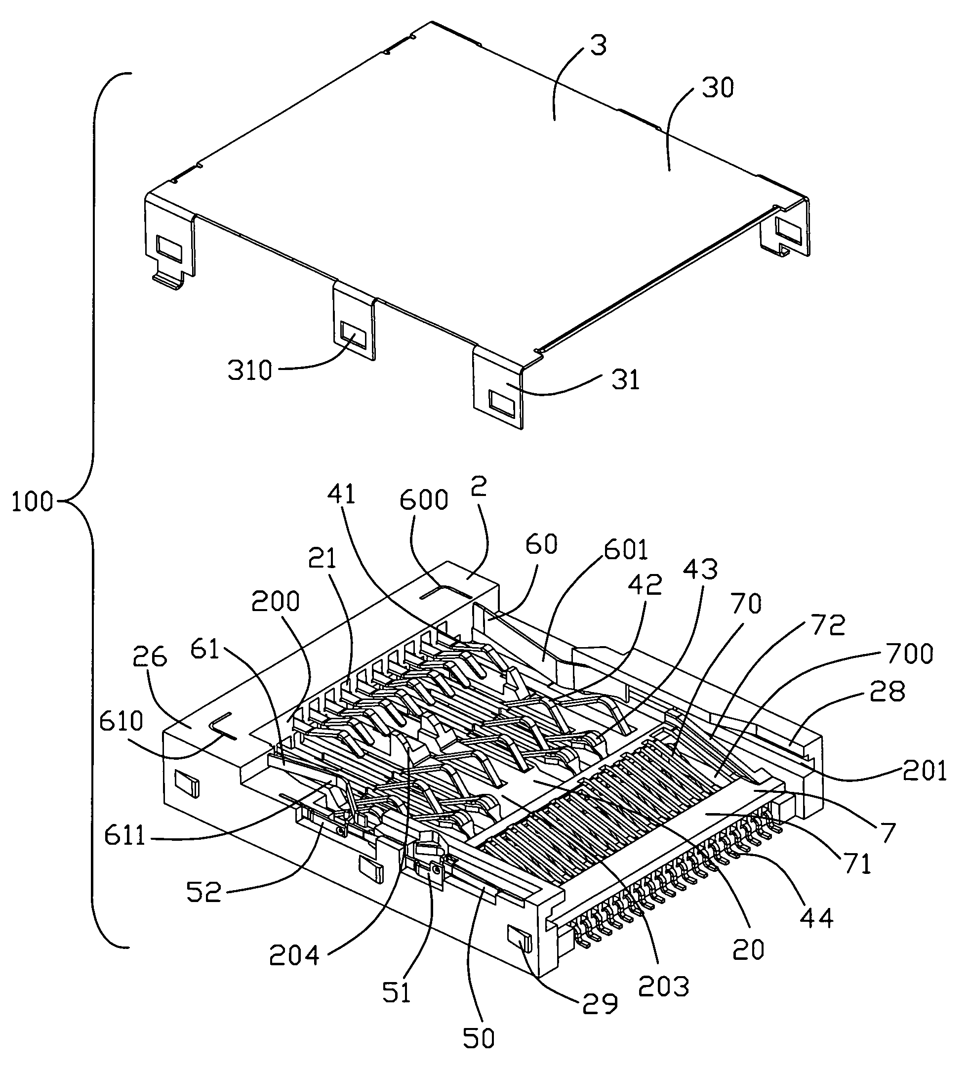 Electrical card connector with improved card restriction structure