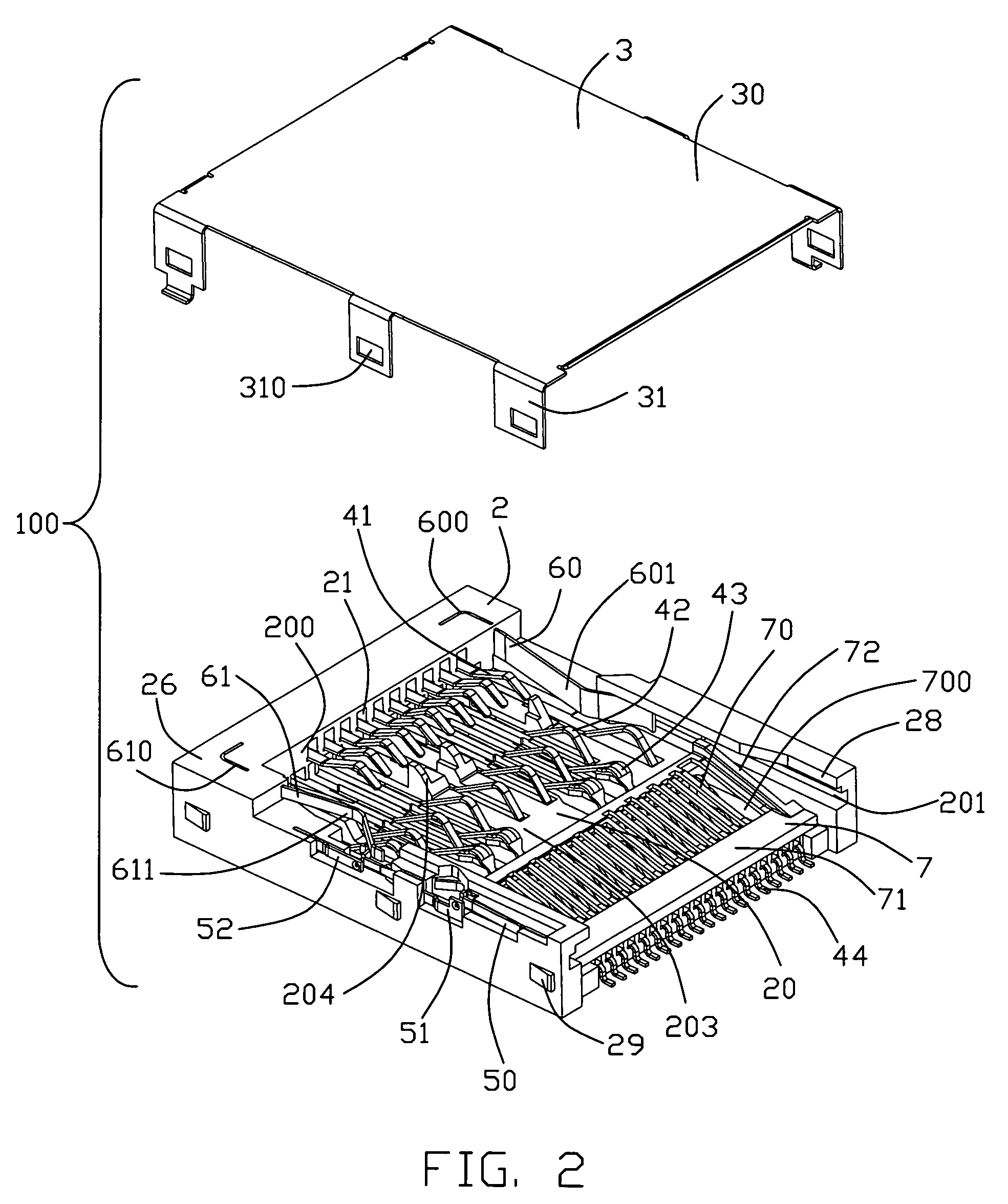 Electrical card connector with improved card restriction structure