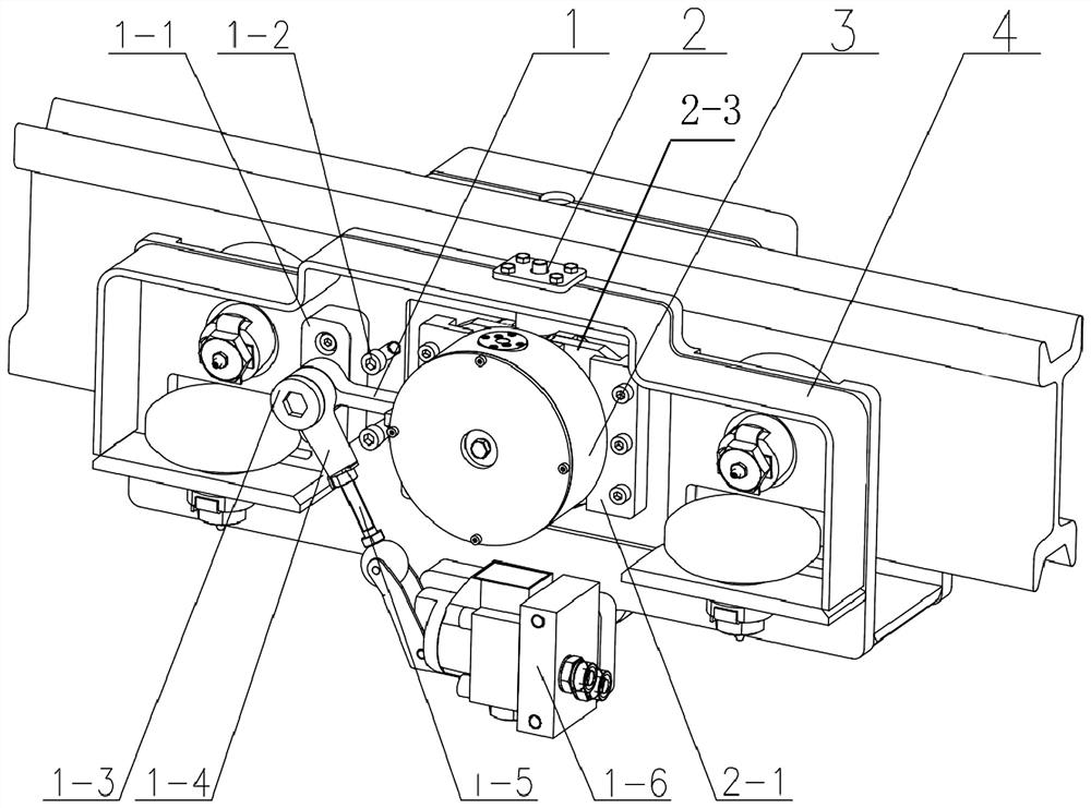 An adjustable monorail crane centrifugal overspeed protection device