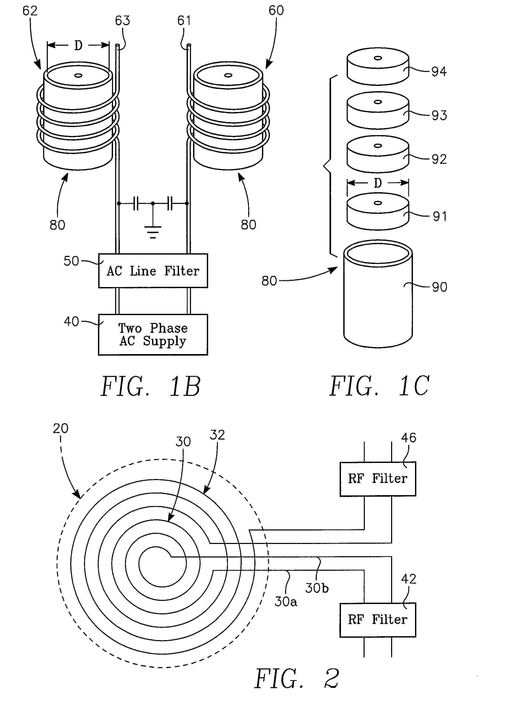 High AC current high RF power AC-RF decoupling filter for plasma reactor heated electrostatic chuck