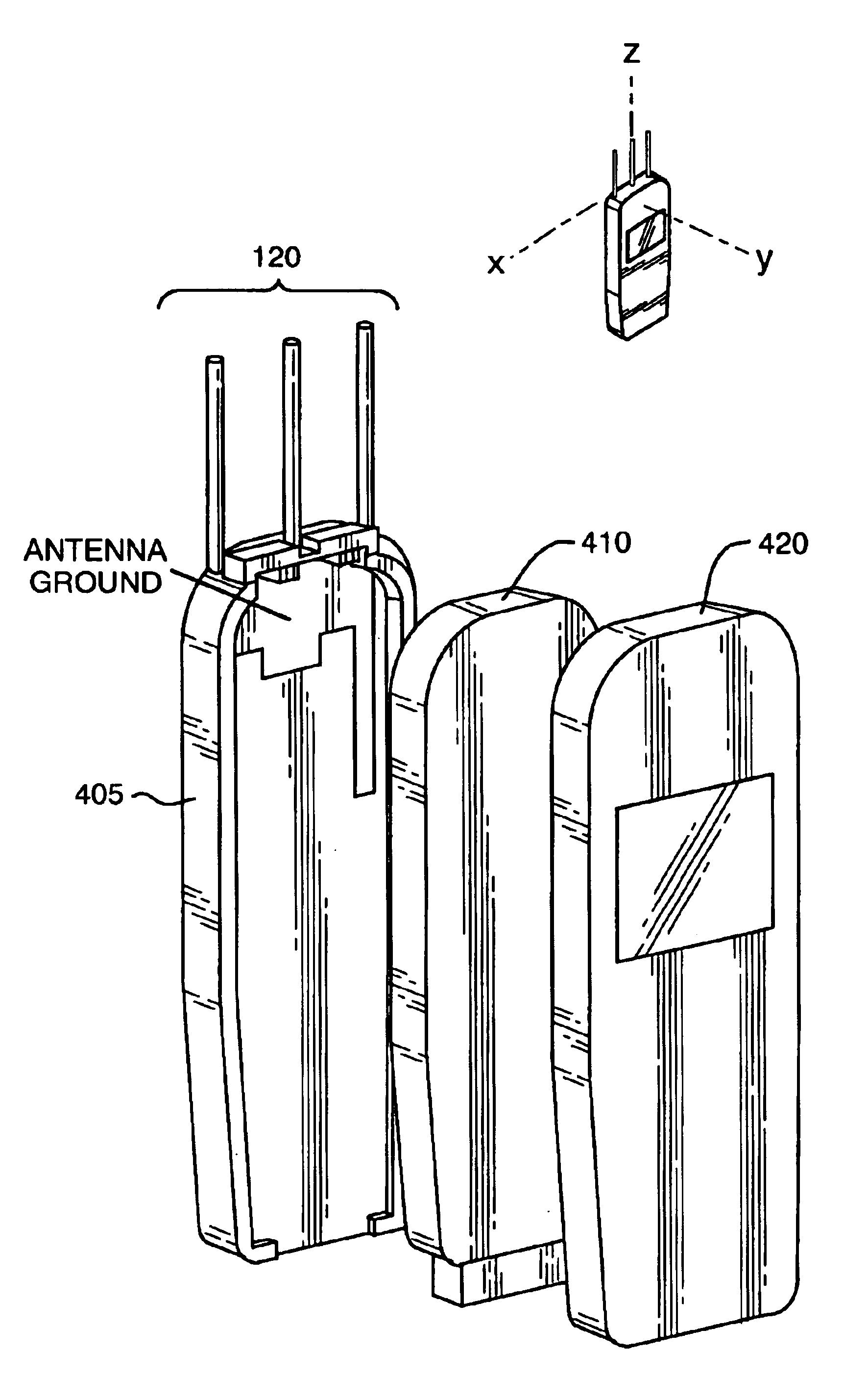 Mobile communication handset with adaptive antenna array