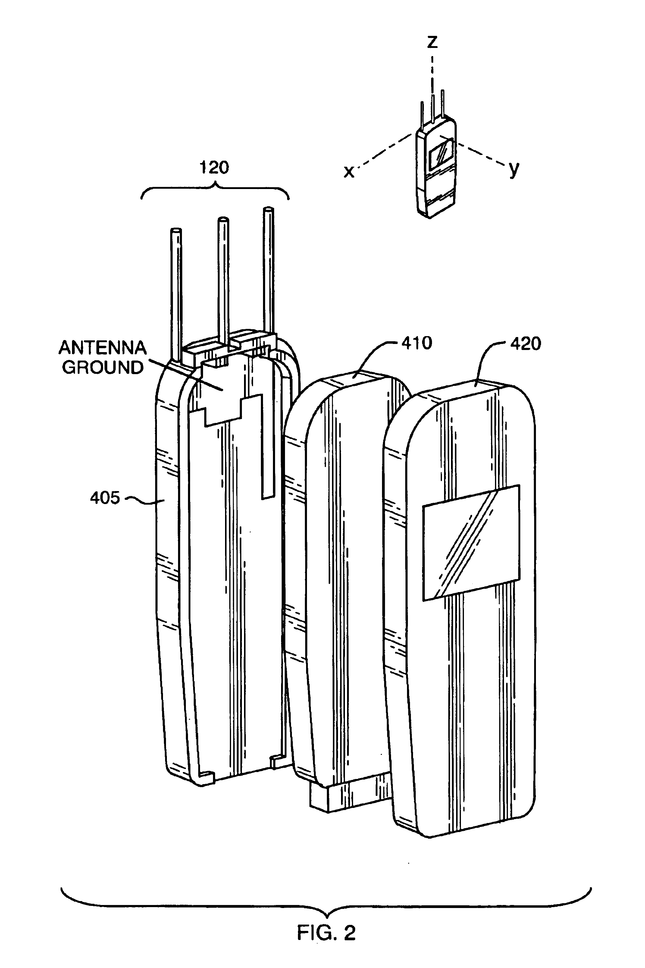 Mobile communication handset with adaptive antenna array