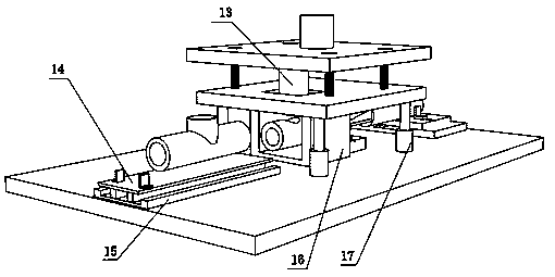 Punching die for equal-diameter branch of stainless steel clamping and pressing three-way pipe fitting