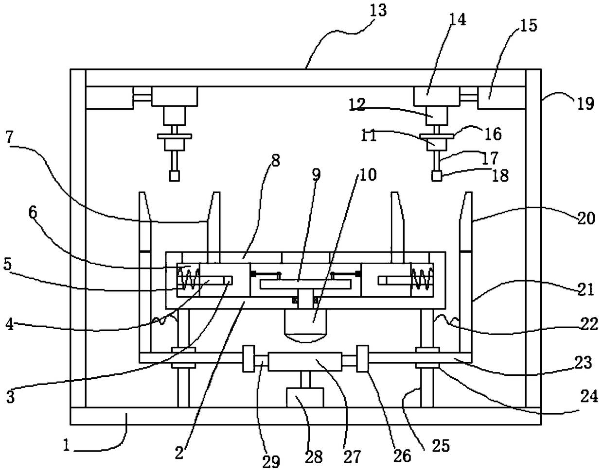 Adjustable bearing processing, fixing and polishing device