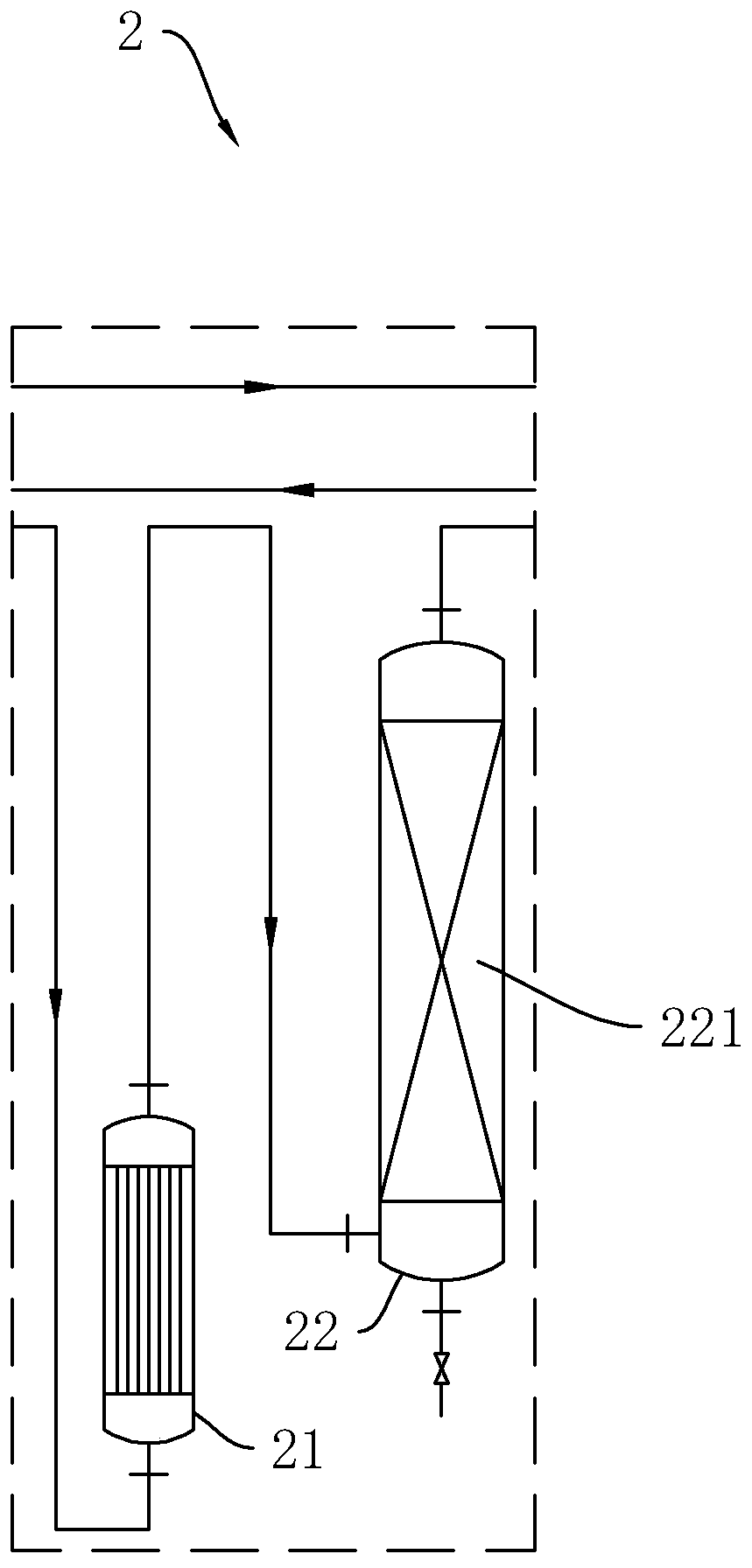 Food-grade carbon dioxide high-efficiency purifying system and process thereof