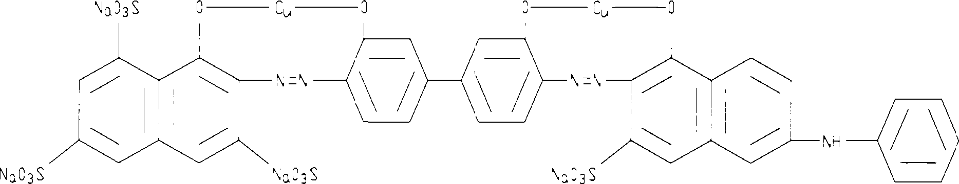 Directly crosslinked blue dye preparation process