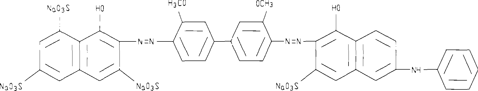 Directly crosslinked blue dye preparation process