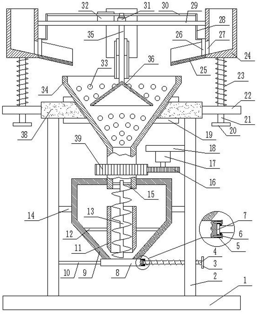 Tobacco leaf uniform mixing structure