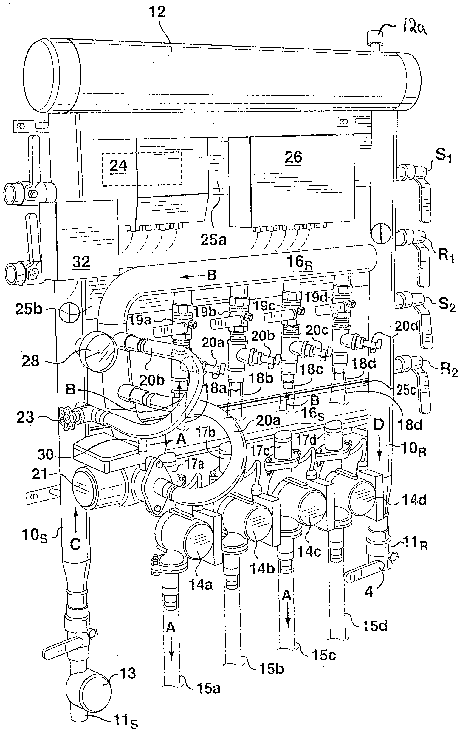 Mixing and pumping system for use with installed hydronic radiant floor heating systems and the like