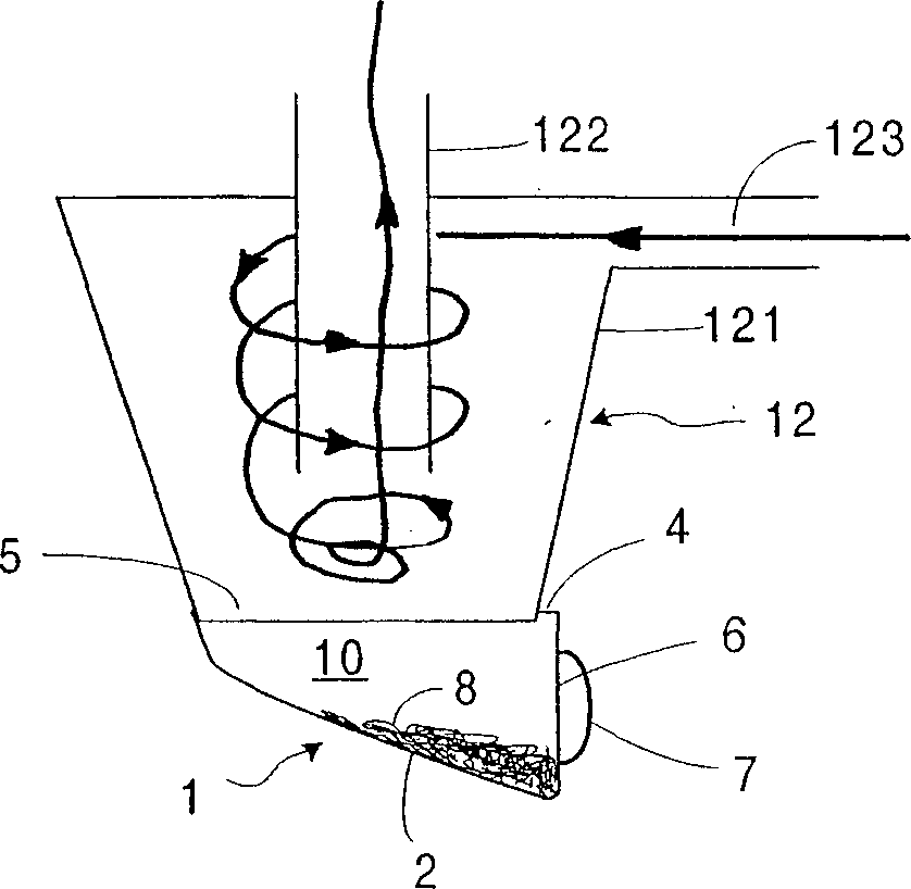 Waste collecting container for vacuum cleaner