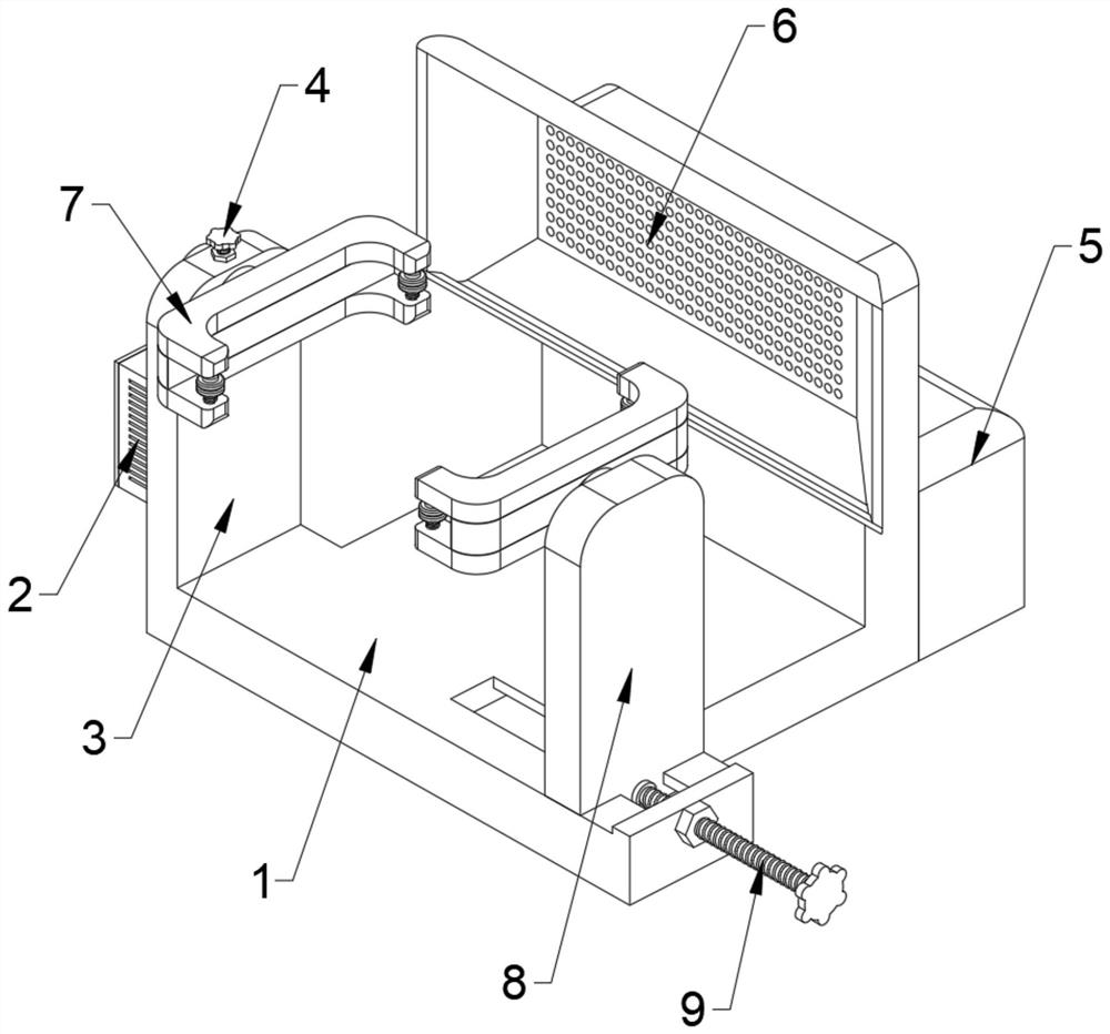 PCB clamping and fixing device for welding maintenance of electronic components