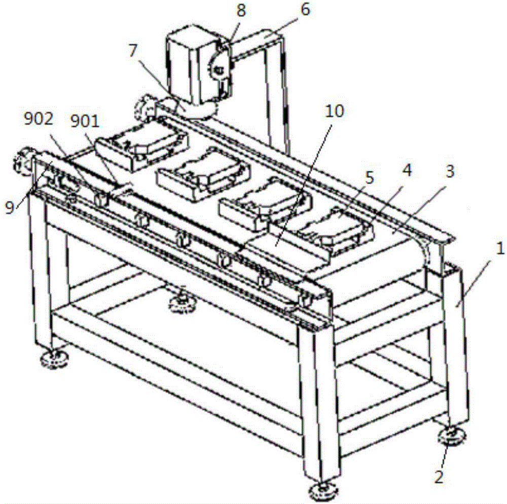 Visual detection machine of automobile lock catch rivet point