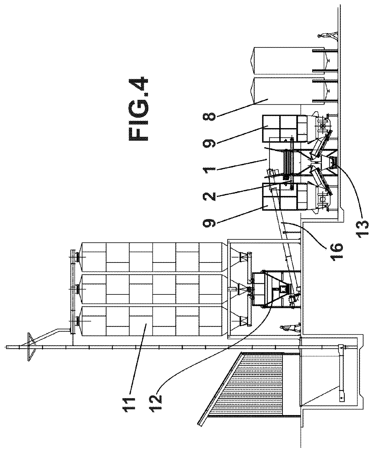 Static plant for preparing feed mixes for ruminant livestock