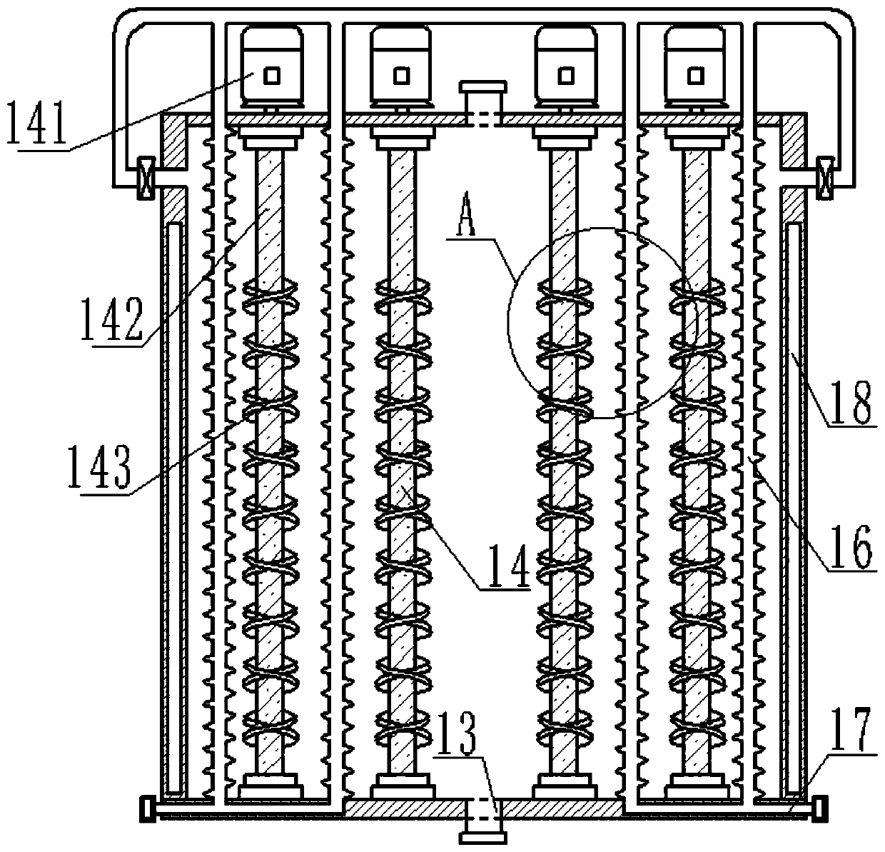Squeezing dewatering and oil extraction apparatus for oil-containing sludge treatment