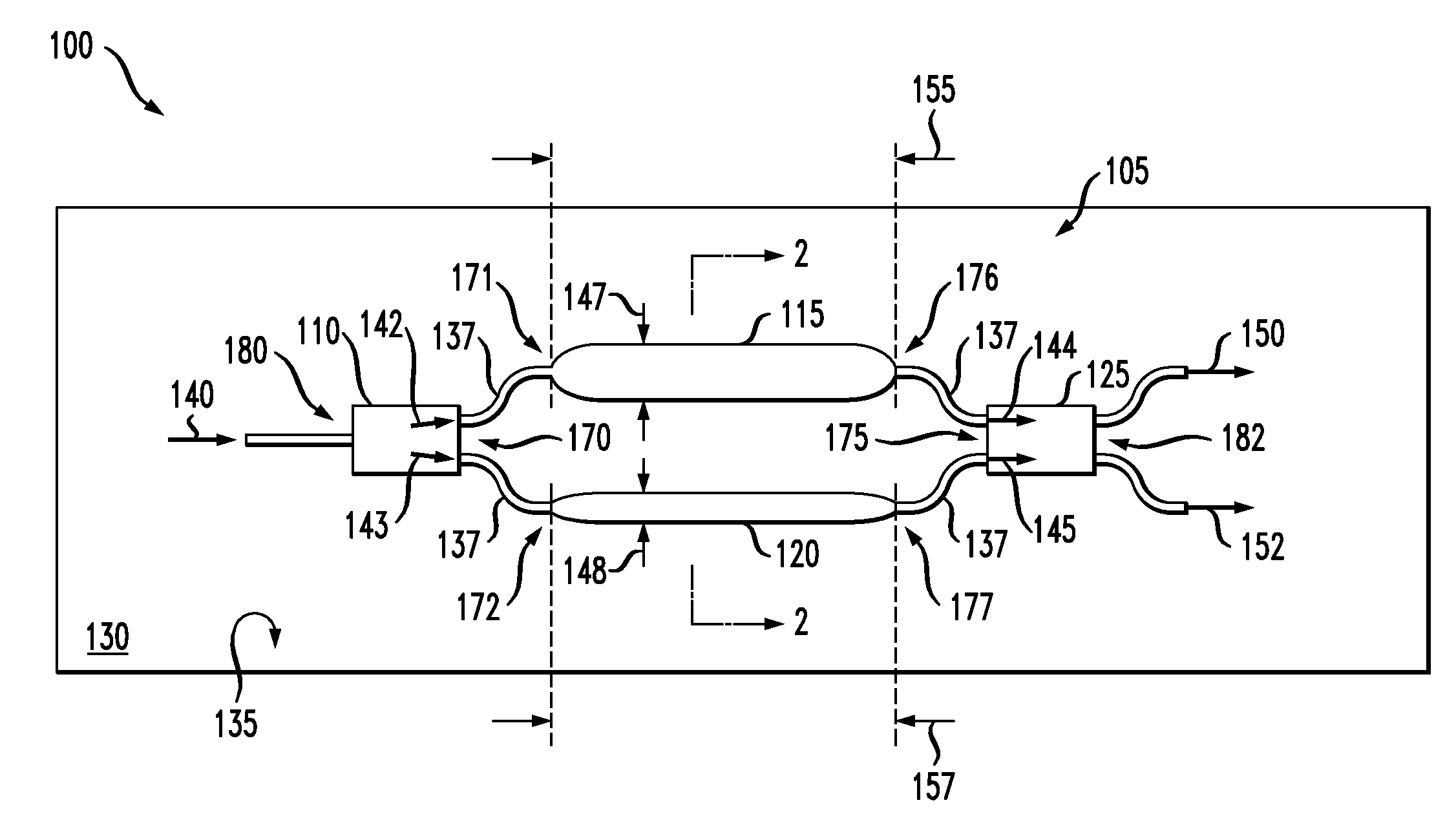 Planar polarization splitter