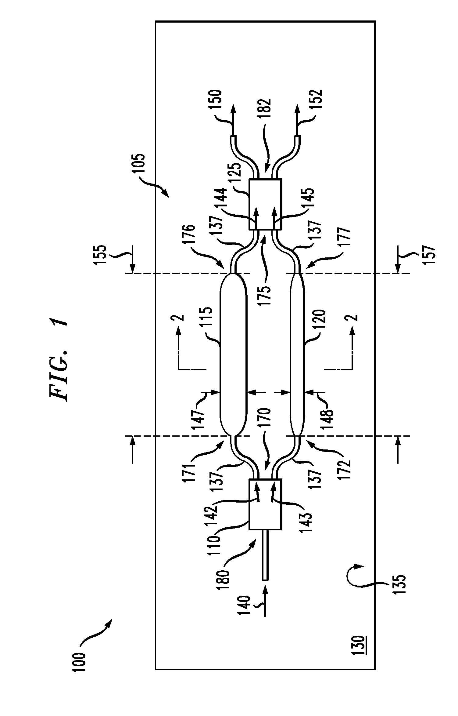 Planar polarization splitter