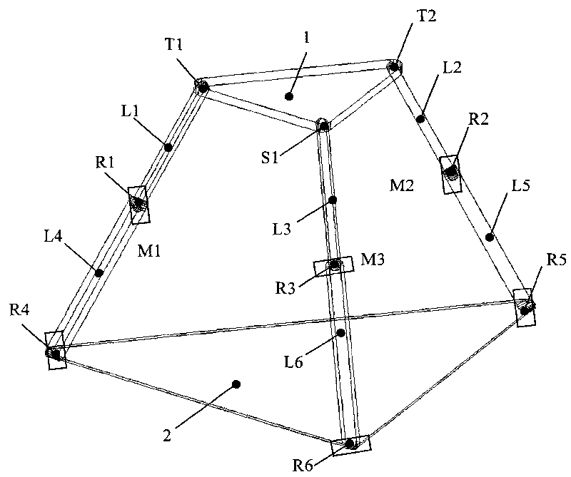 2-RRT and RRS spatial parallel robotic mechanism with three degrees of freedom (DOF)